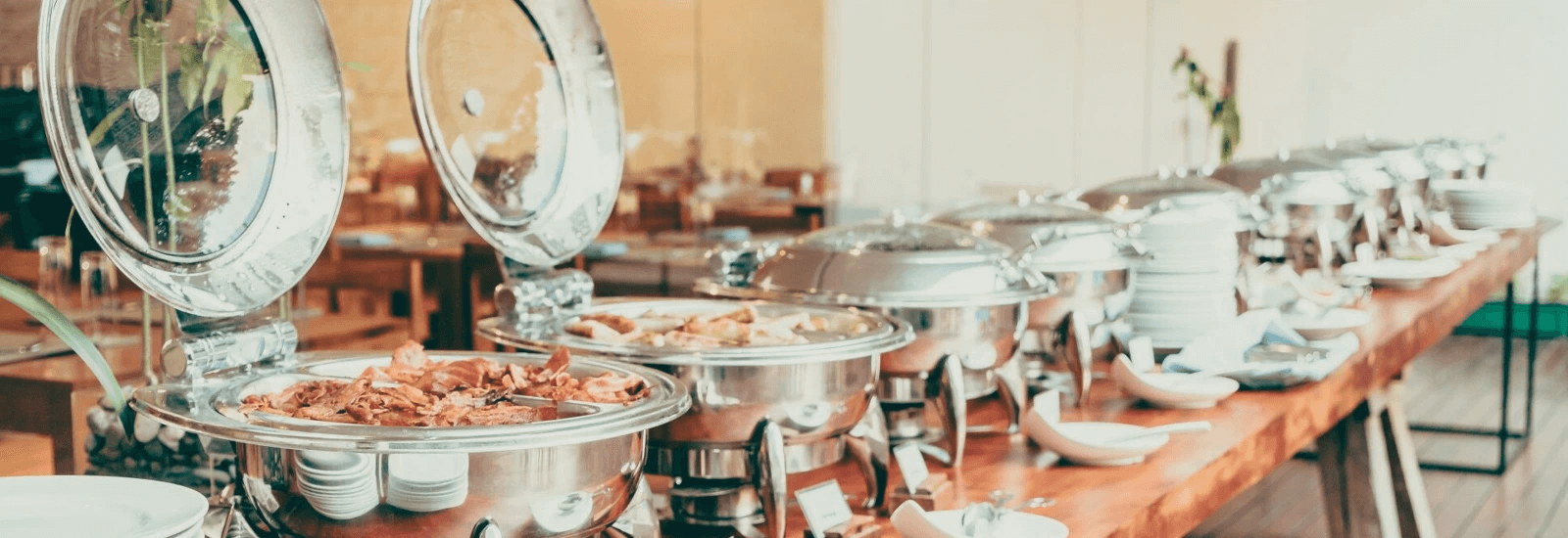buffet line for a catering business